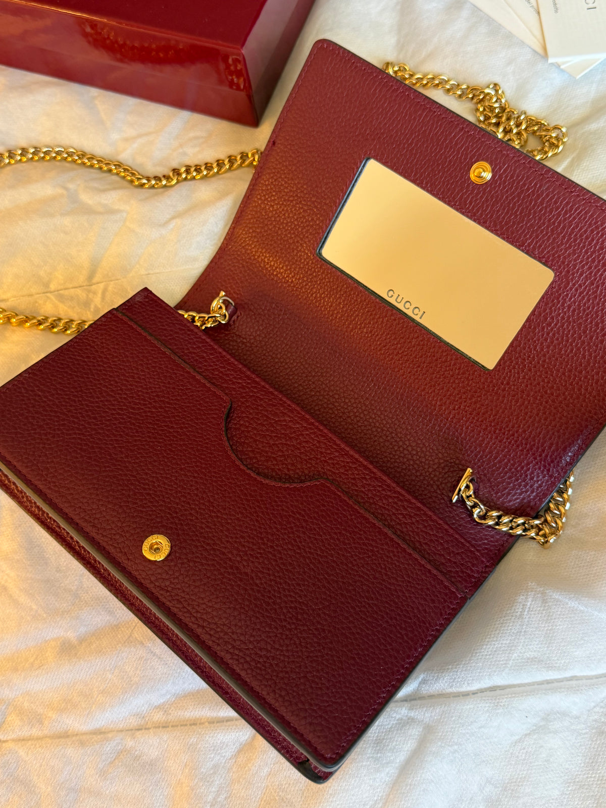 Gucci GG Marmont wallet on chain