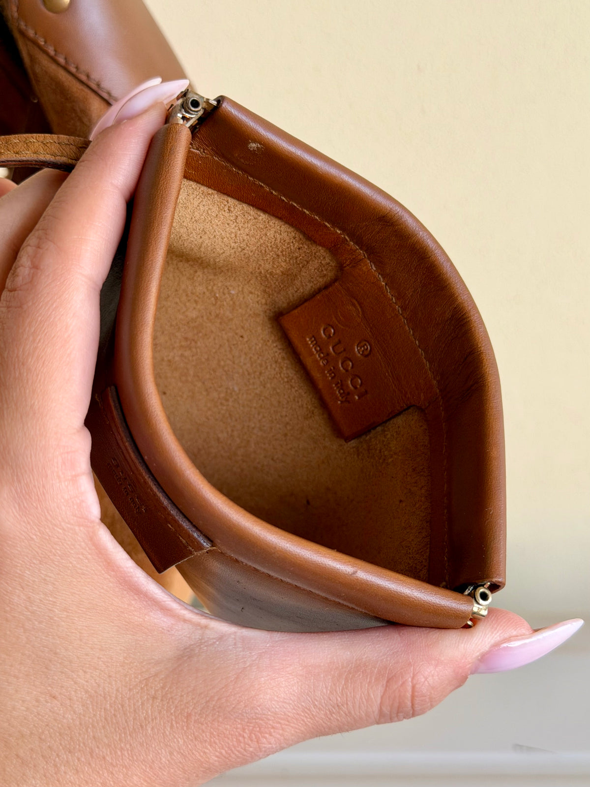 Gucci Suede Hobo Moon Bag