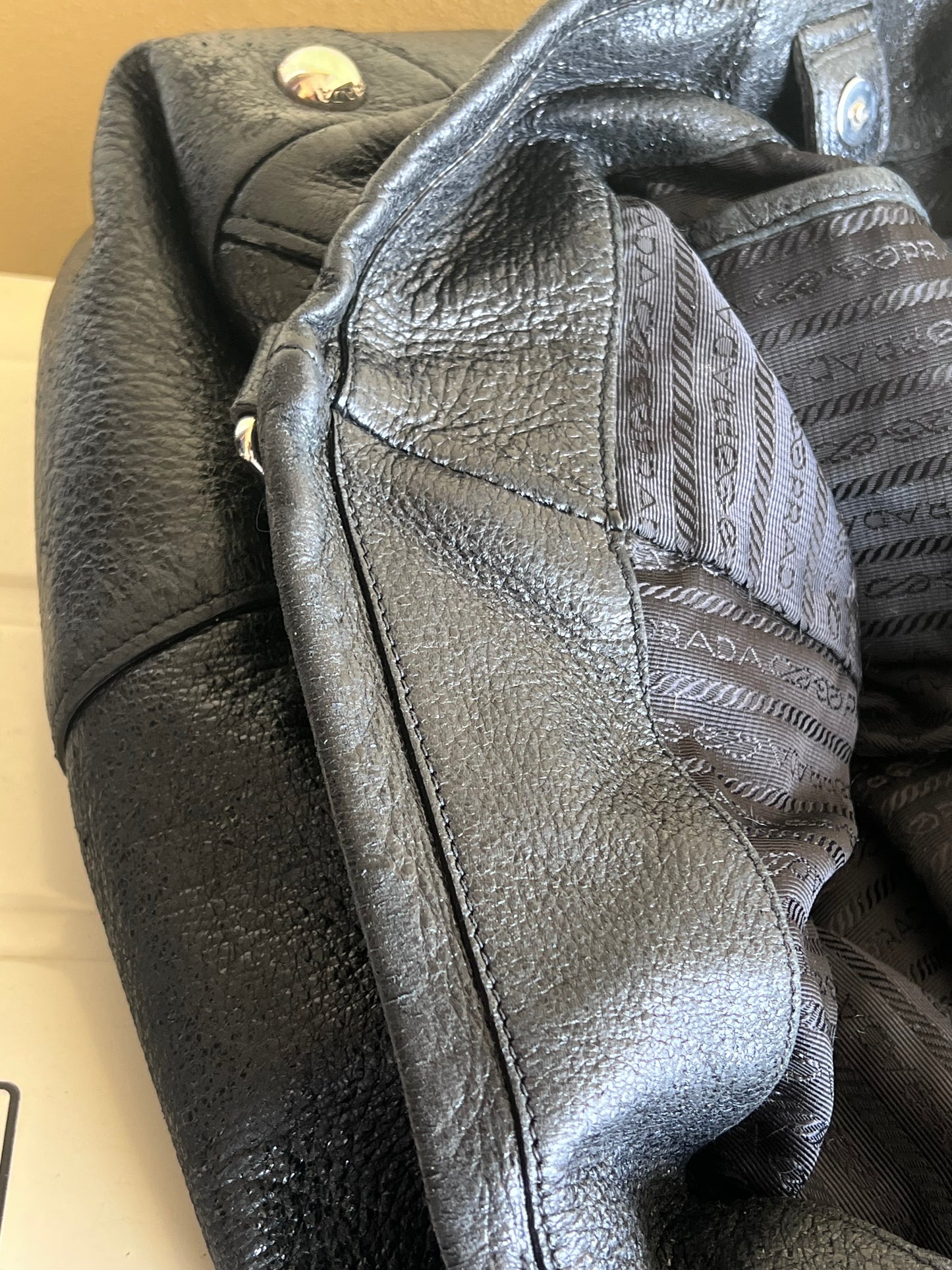 Prada leather chain