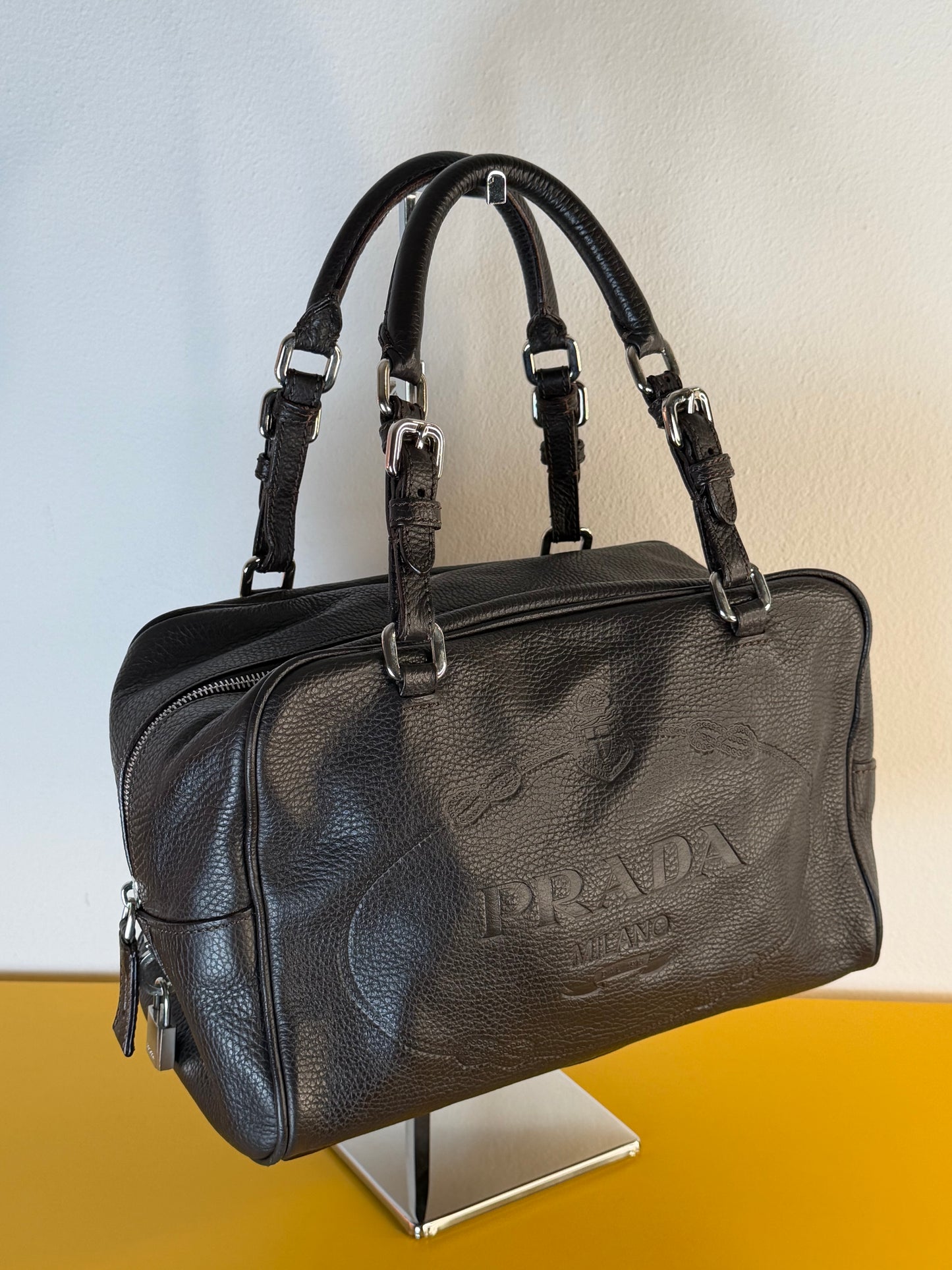 Prada Bauletto logo jaquard