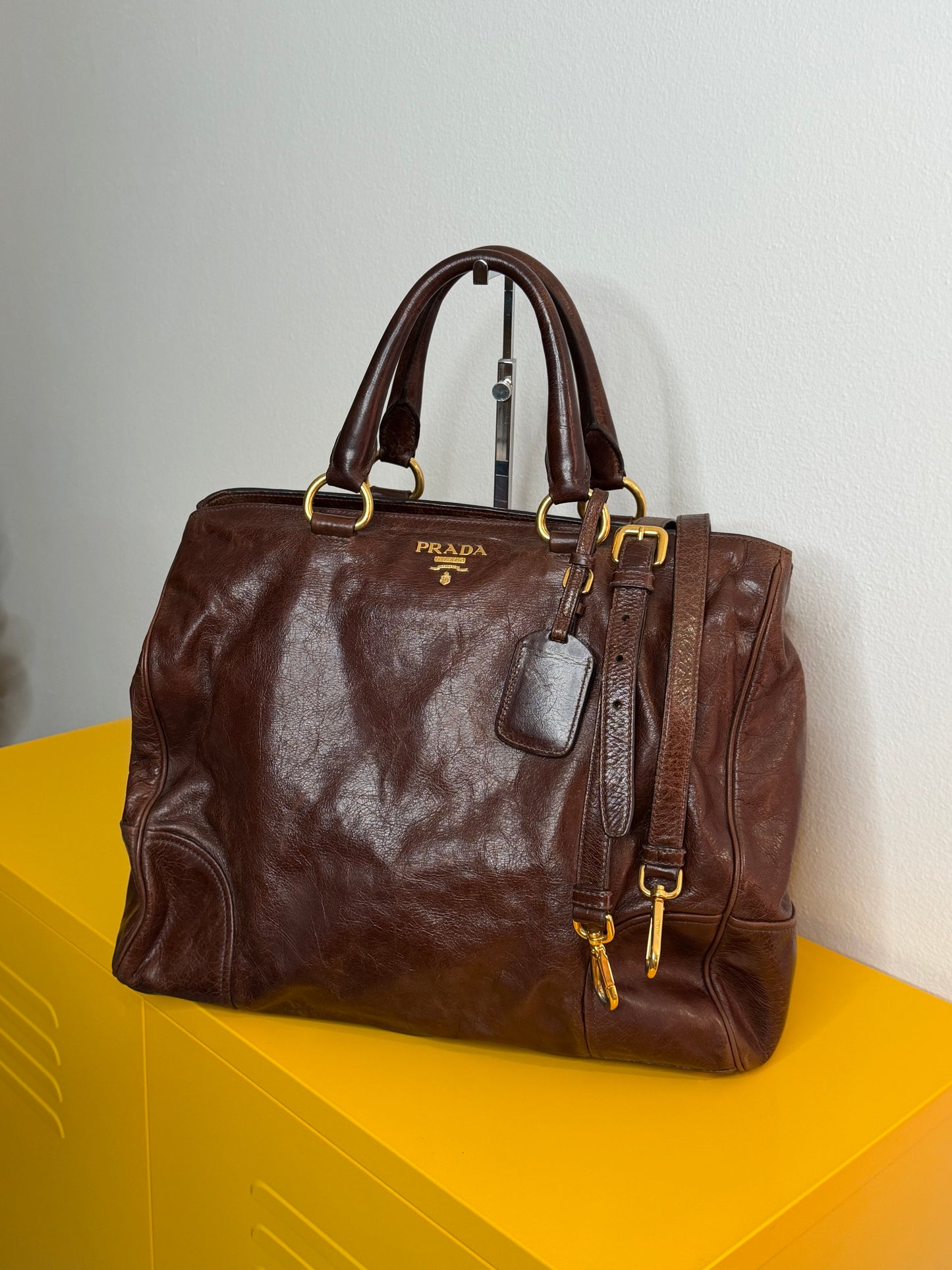 Prada tote medium brown