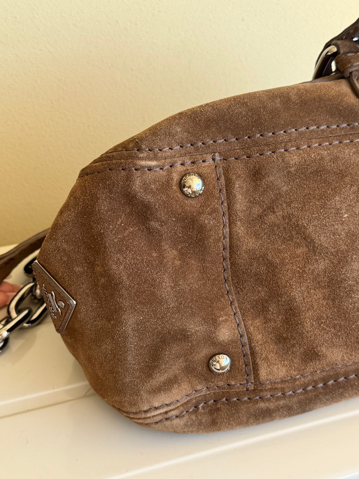 Prada Suede shoulder bag