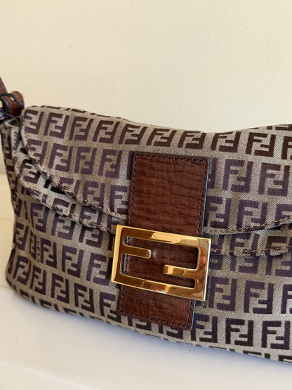 Fendi baguette double flap zucchino