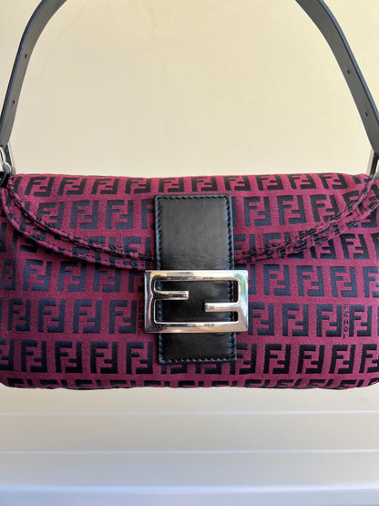 Fendi baguette Double Flap rossa/nera
