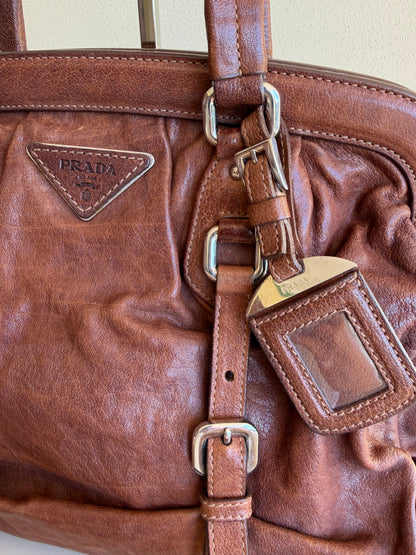 Prada bruciato washed leather