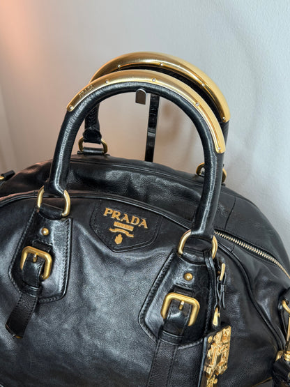 Prada tote gold handles