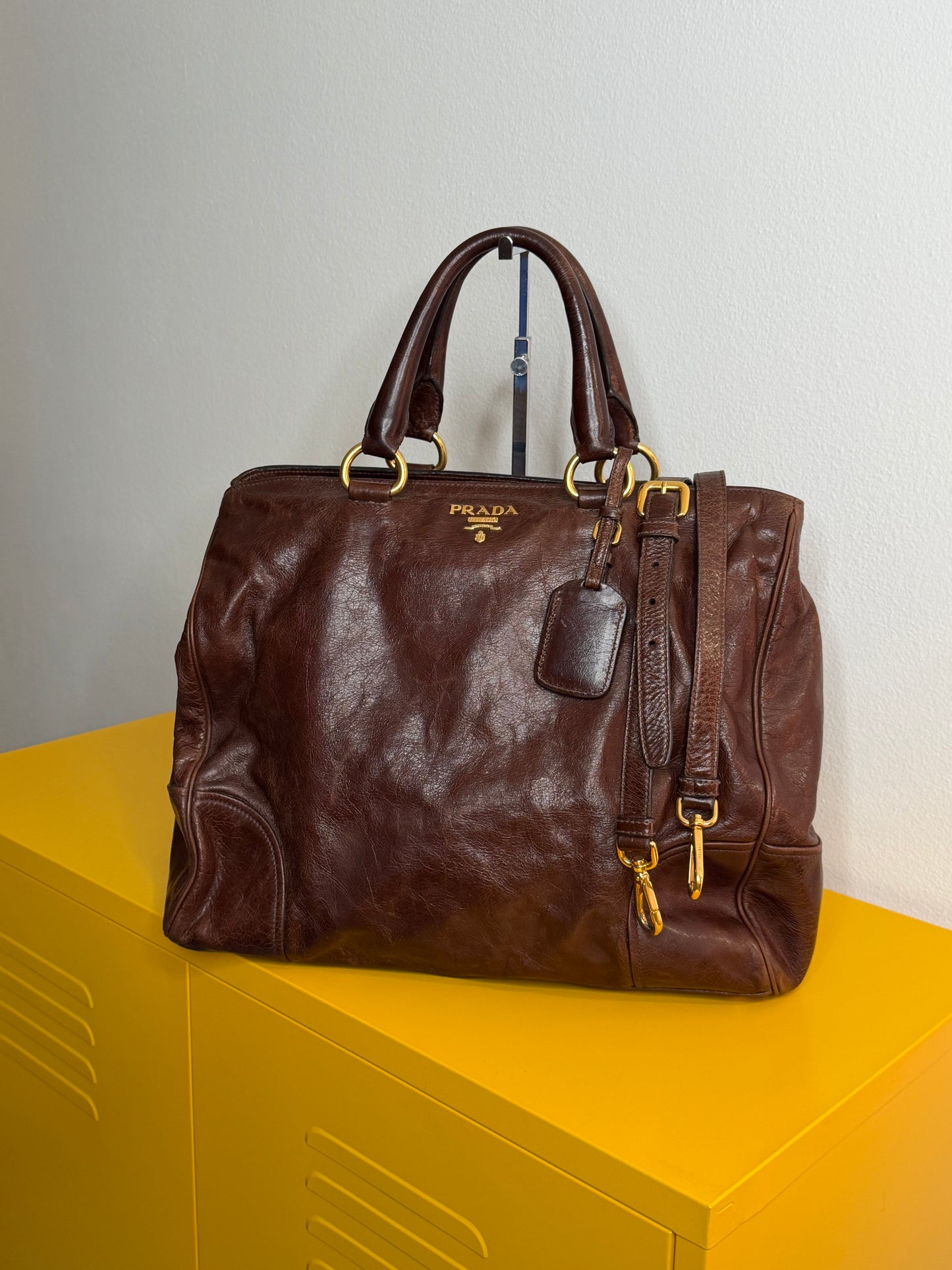 Prada tote medium brown