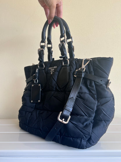 Prada Tessuto Crispy Satchel in Nylon trapuntato