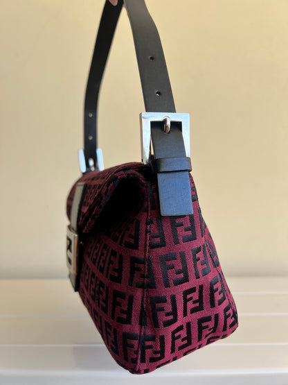 Fendi baguette Double Flap rossa/nera