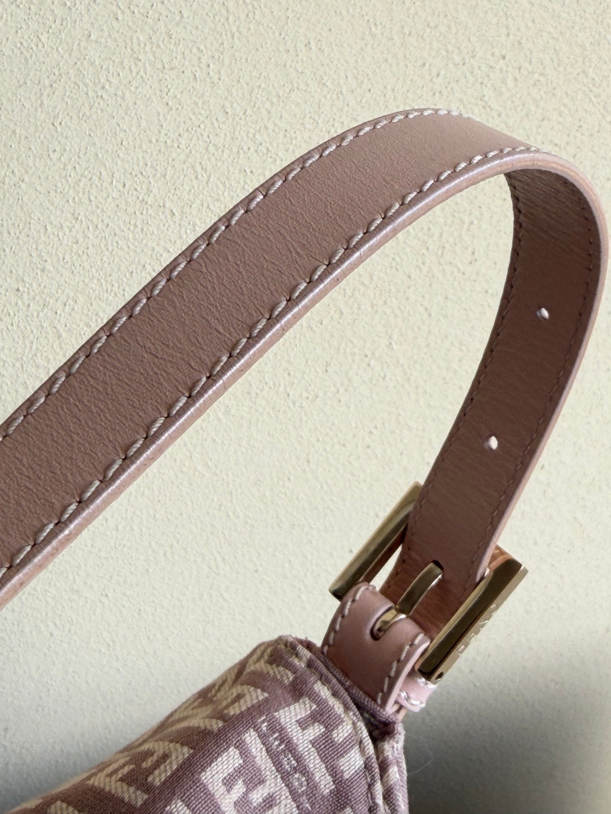 Fendi baguette double flap dust rose