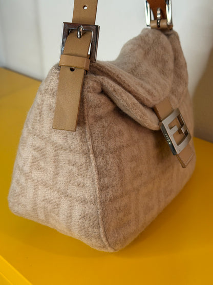 Fendi baguette double flap wool