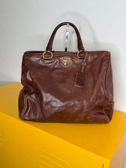Prada tote medium brown