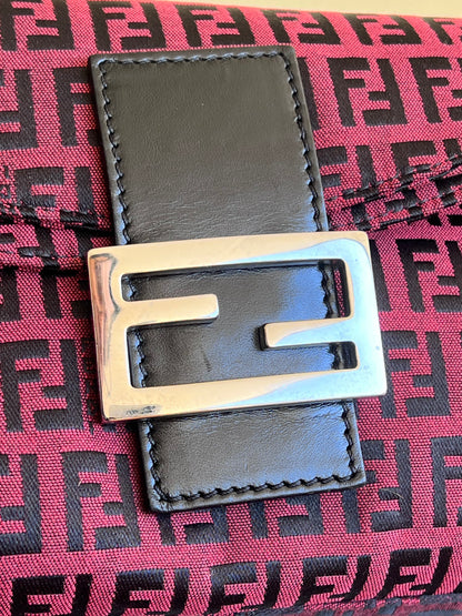 Fendi baguette Double Flap rossa/nera