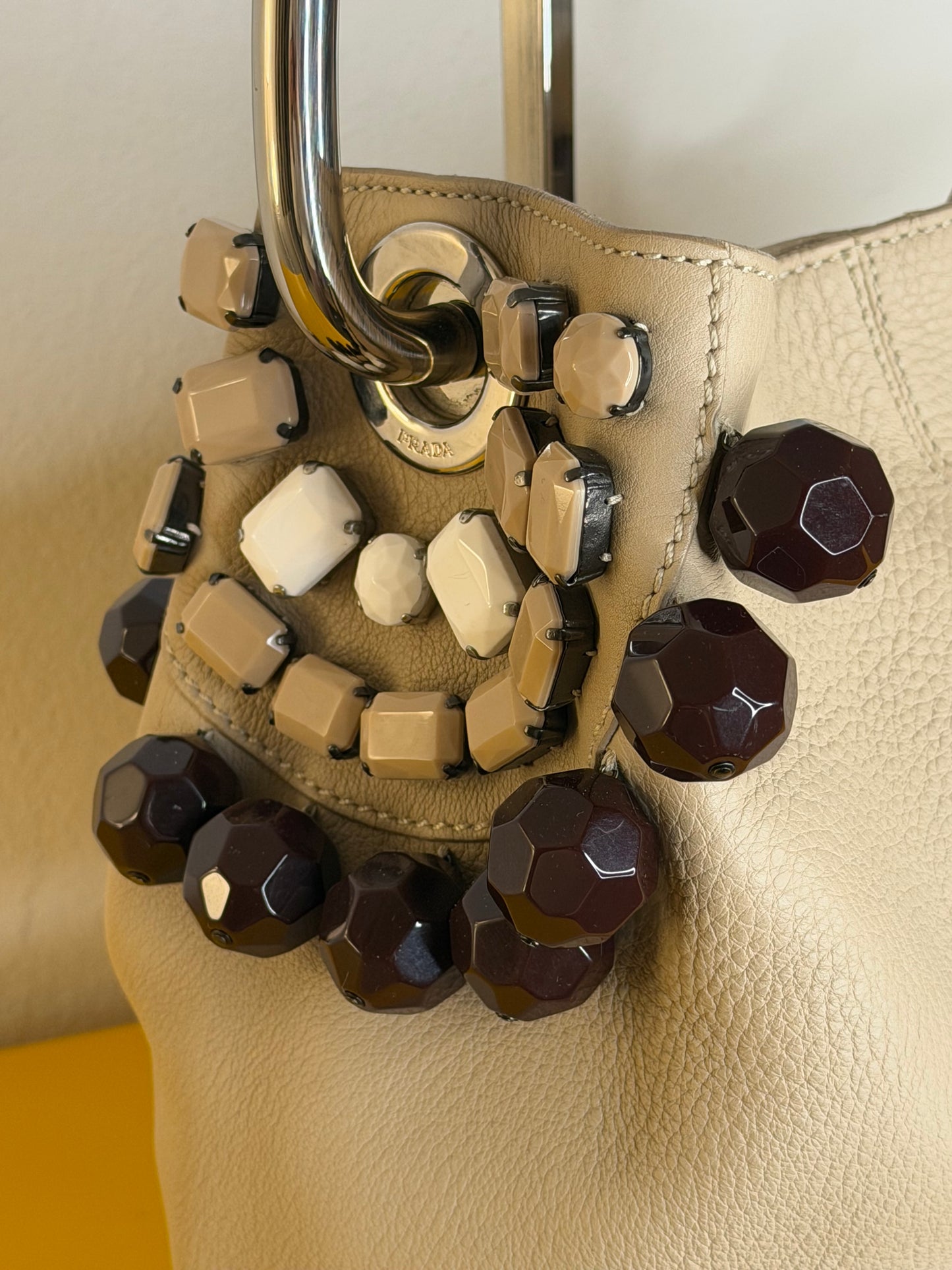 Prada ring handle Bag beige
