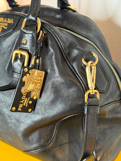 Prada tote gold handles