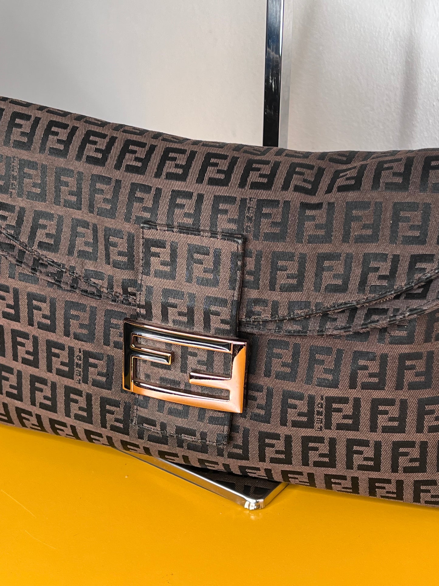 Fendi Baguette Marrone Double Flap