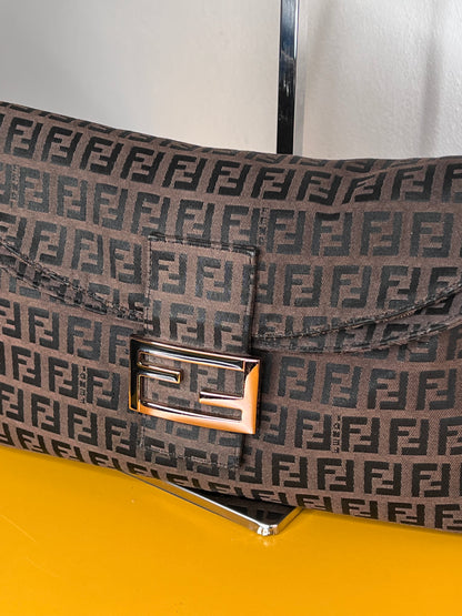 Fendi Baguette Marrone Double Flap