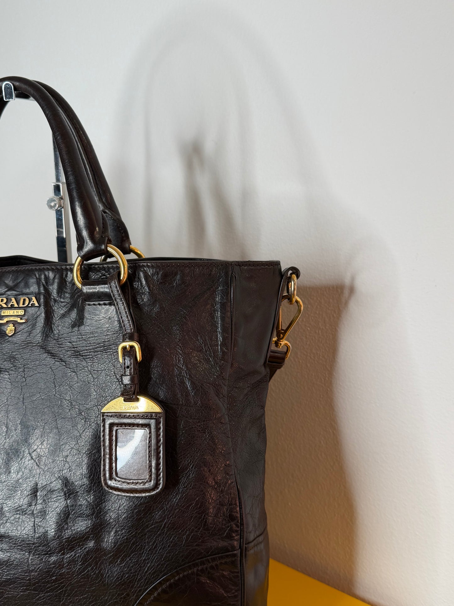 Prada tote dark chocolate