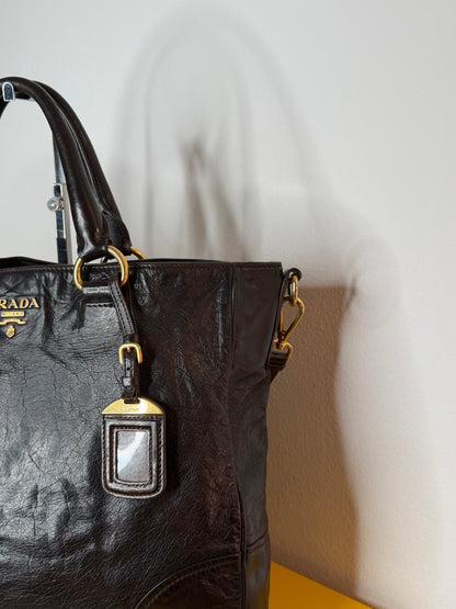 Prada tote dark chocolate