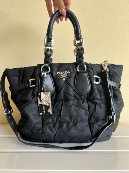Prada Tessuto Crispy Satchel in Nylon trapuntato