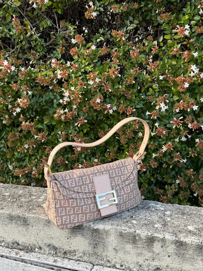Fendi baguette double flap dust rose