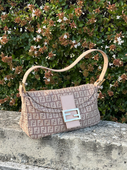 Fendi baguette double flap dust rose