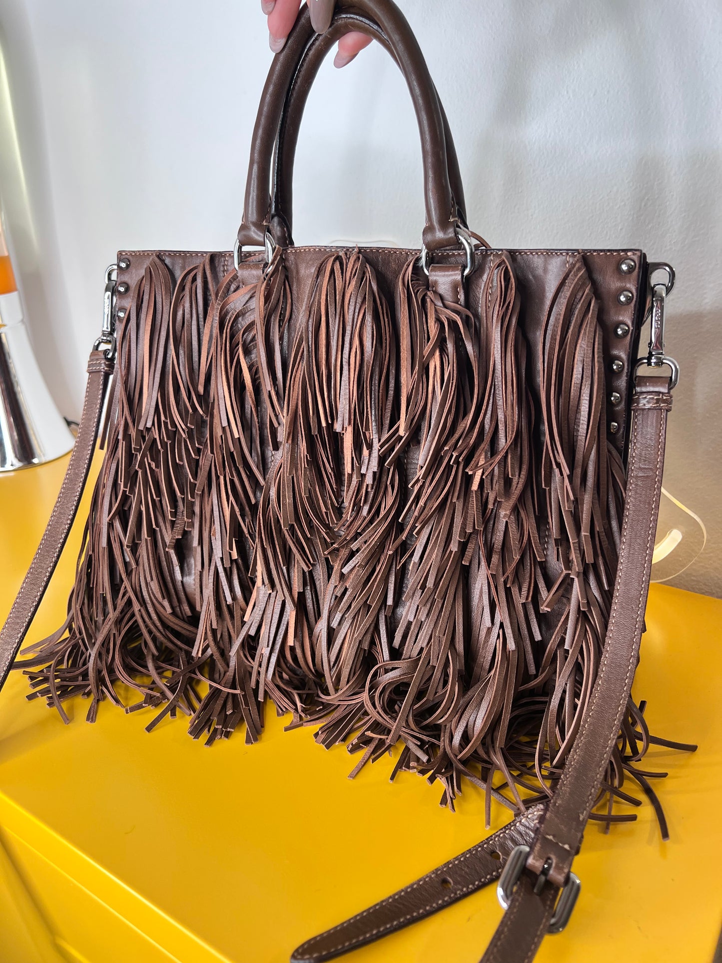 Prada Frange marrone