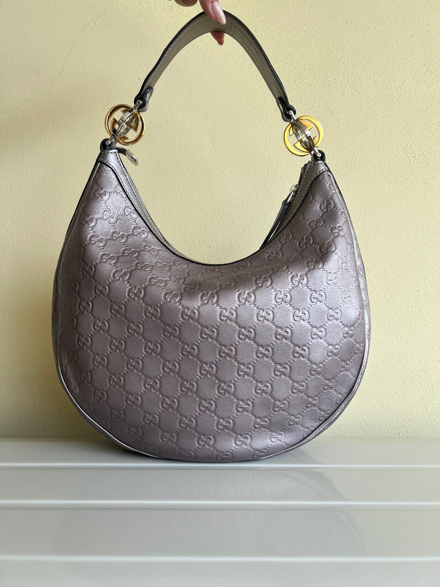 Gucci Hobo metalic leather