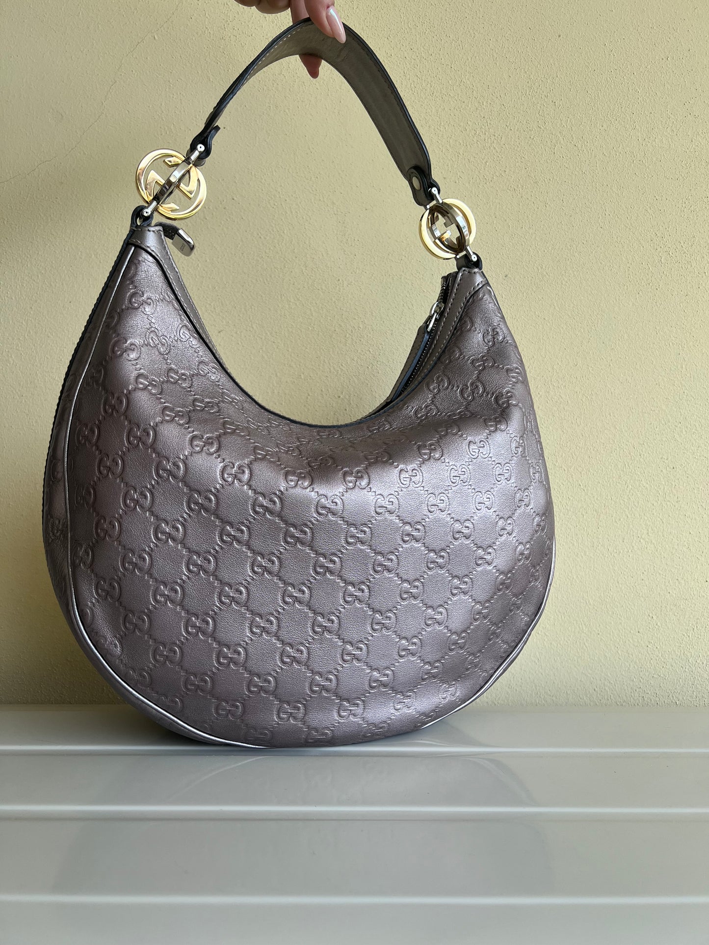 Gucci Hobo metalic leather