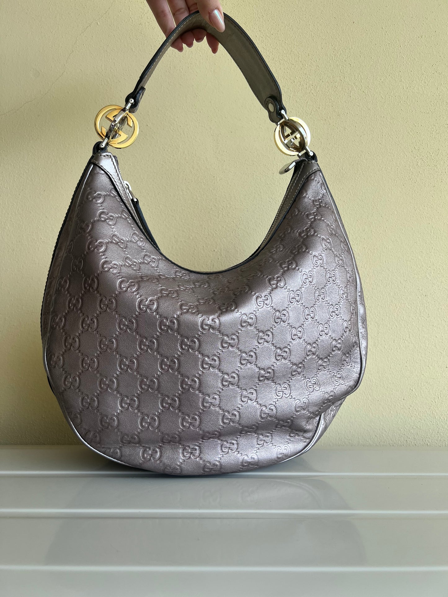 Gucci Hobo metalic leather
