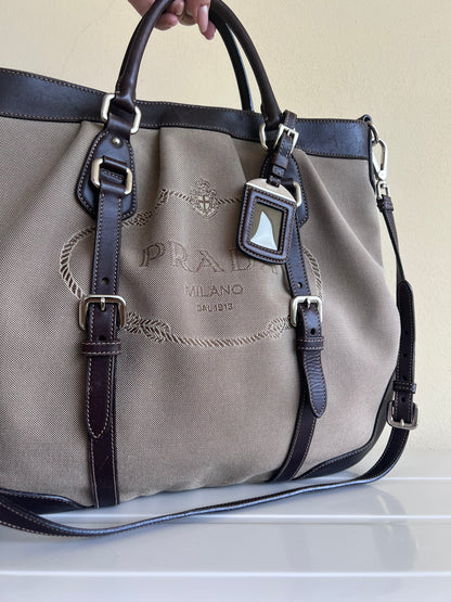 Prada Logo Jaquard tote
