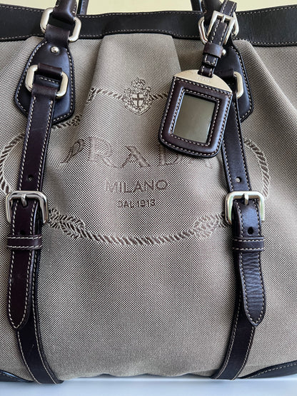 Prada Logo Jaquard tote