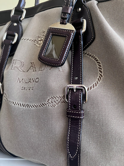 Prada Logo Jaquard tote