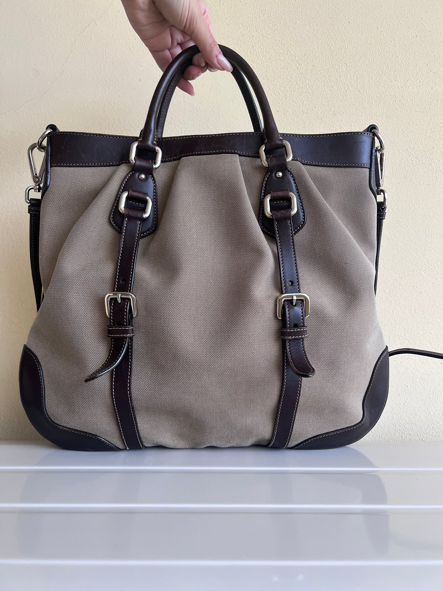 Prada Logo Jaquard tote