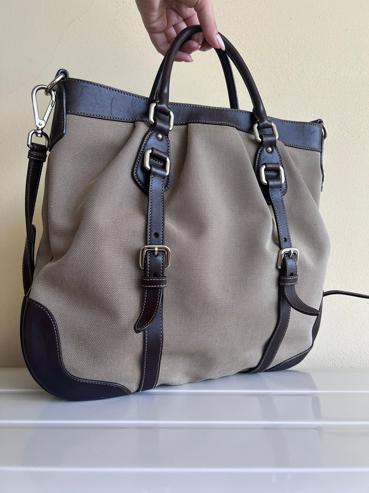 Prada Logo Jaquard tote