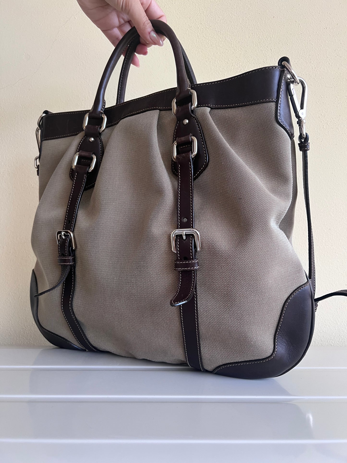 Prada Logo Jaquard tote