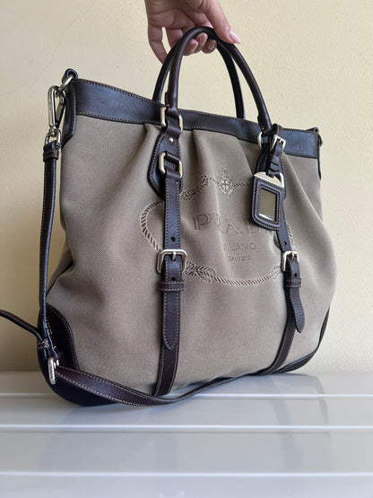Prada Logo Jaquard tote
