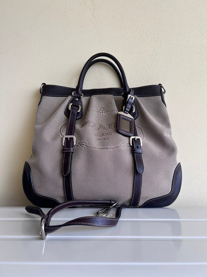 Prada Logo Jaquard tote