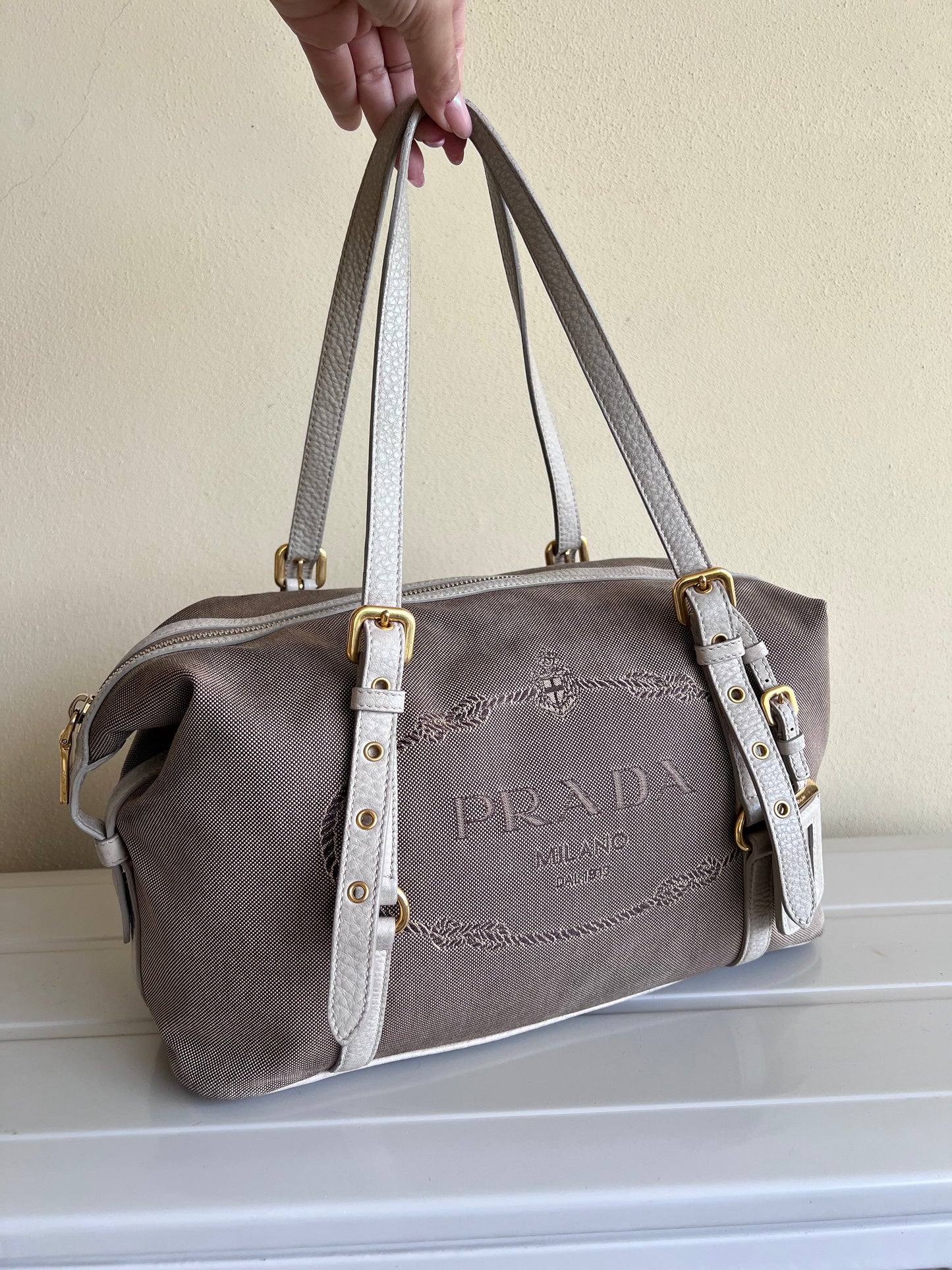 Prada Logo jaquard Beige