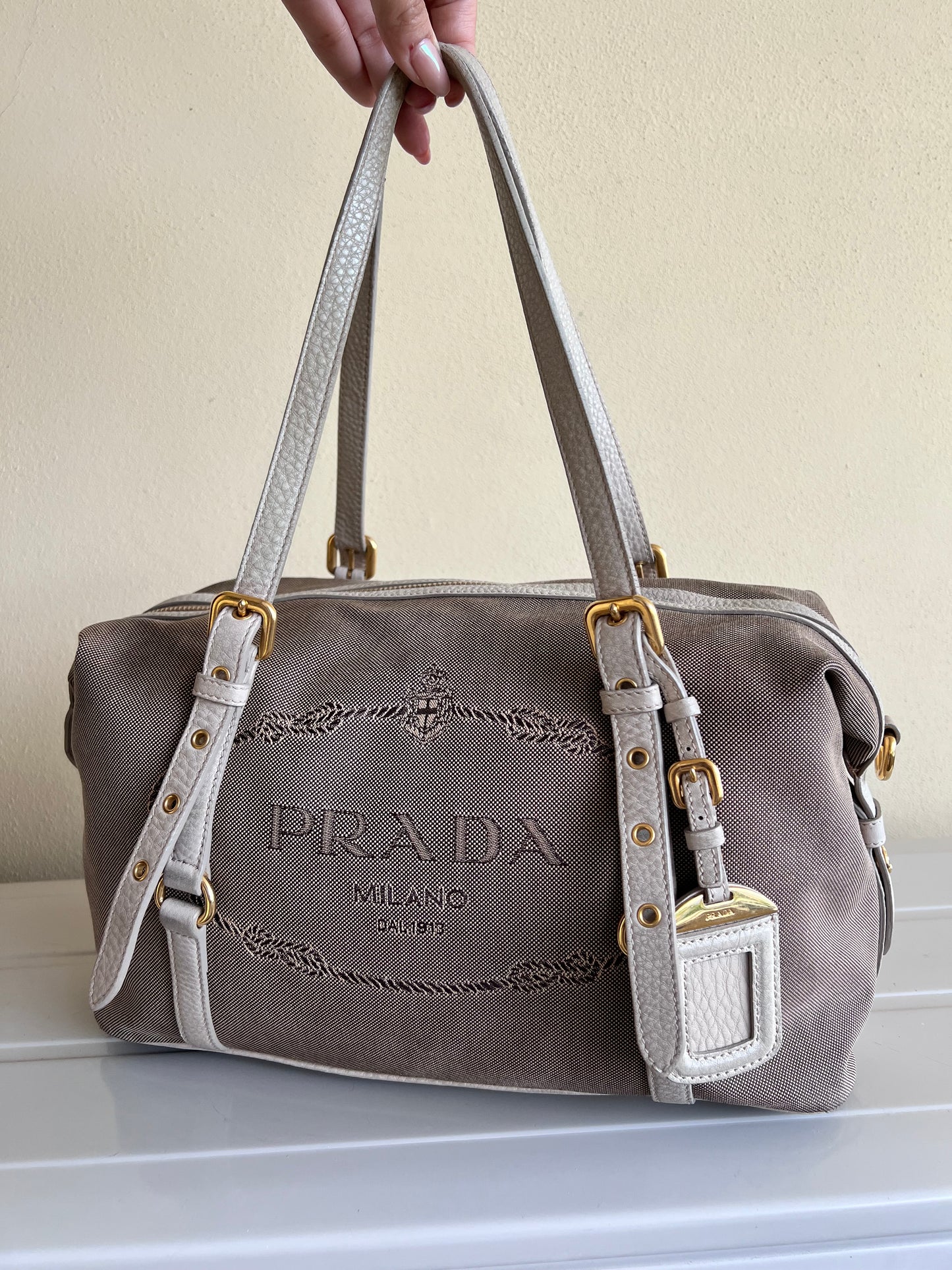 Prada Logo jaquard Beige