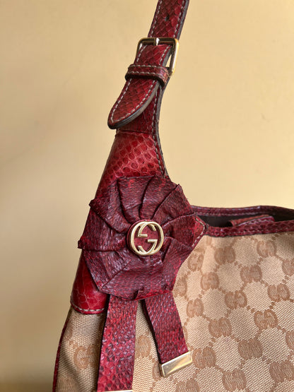 Gucci Hobo Snakeskin Bordeaux