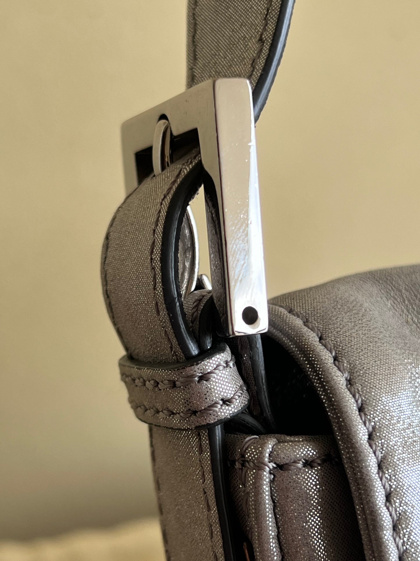 Fendi Baguette Silver leather