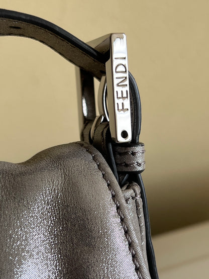 Fendi Baguette Silver leather