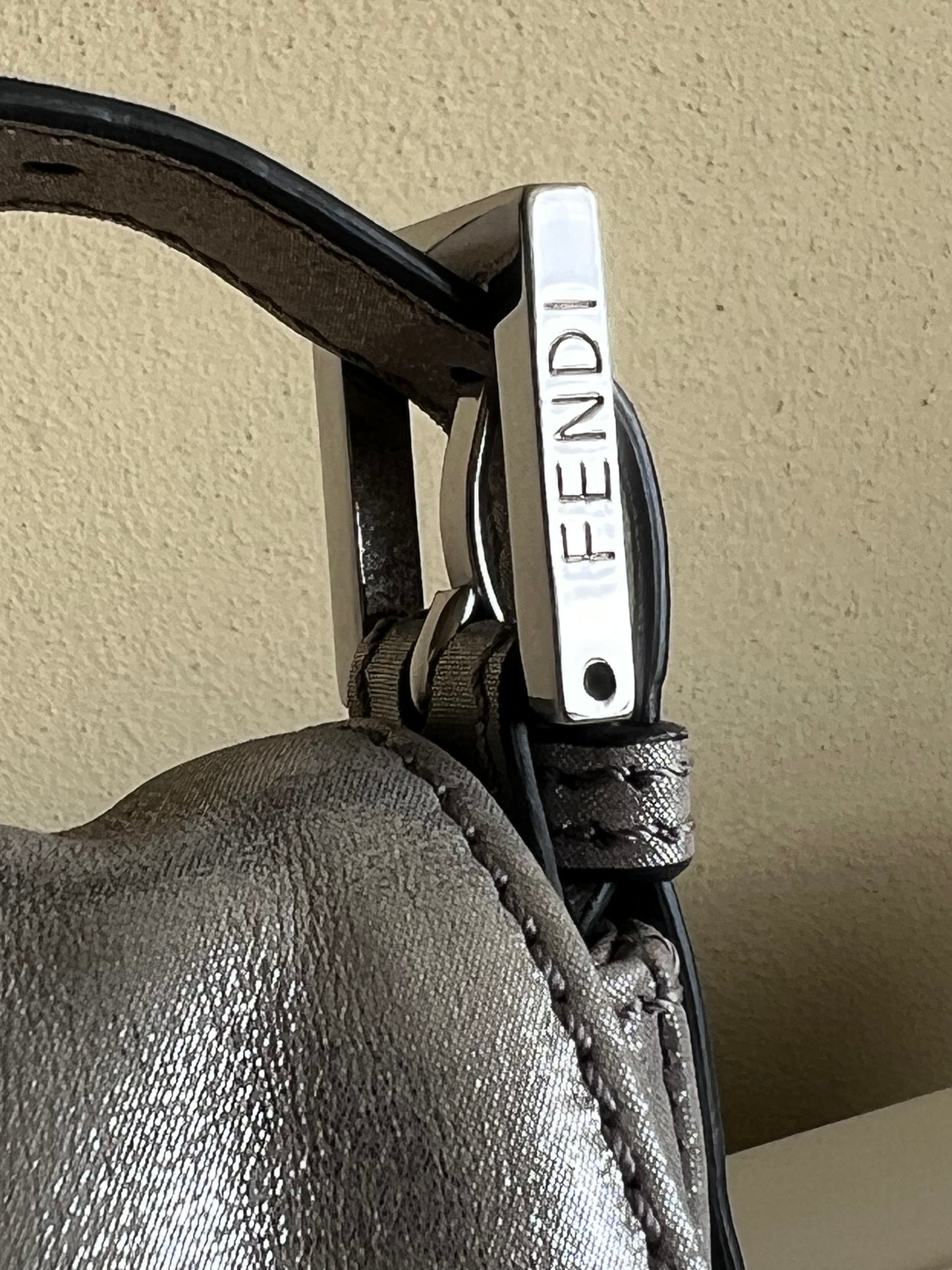 Fendi Baguette Silver leather