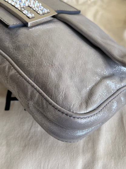 Fendi Baguette Silver leather