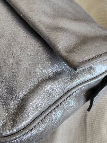 Fendi Baguette Silver leather