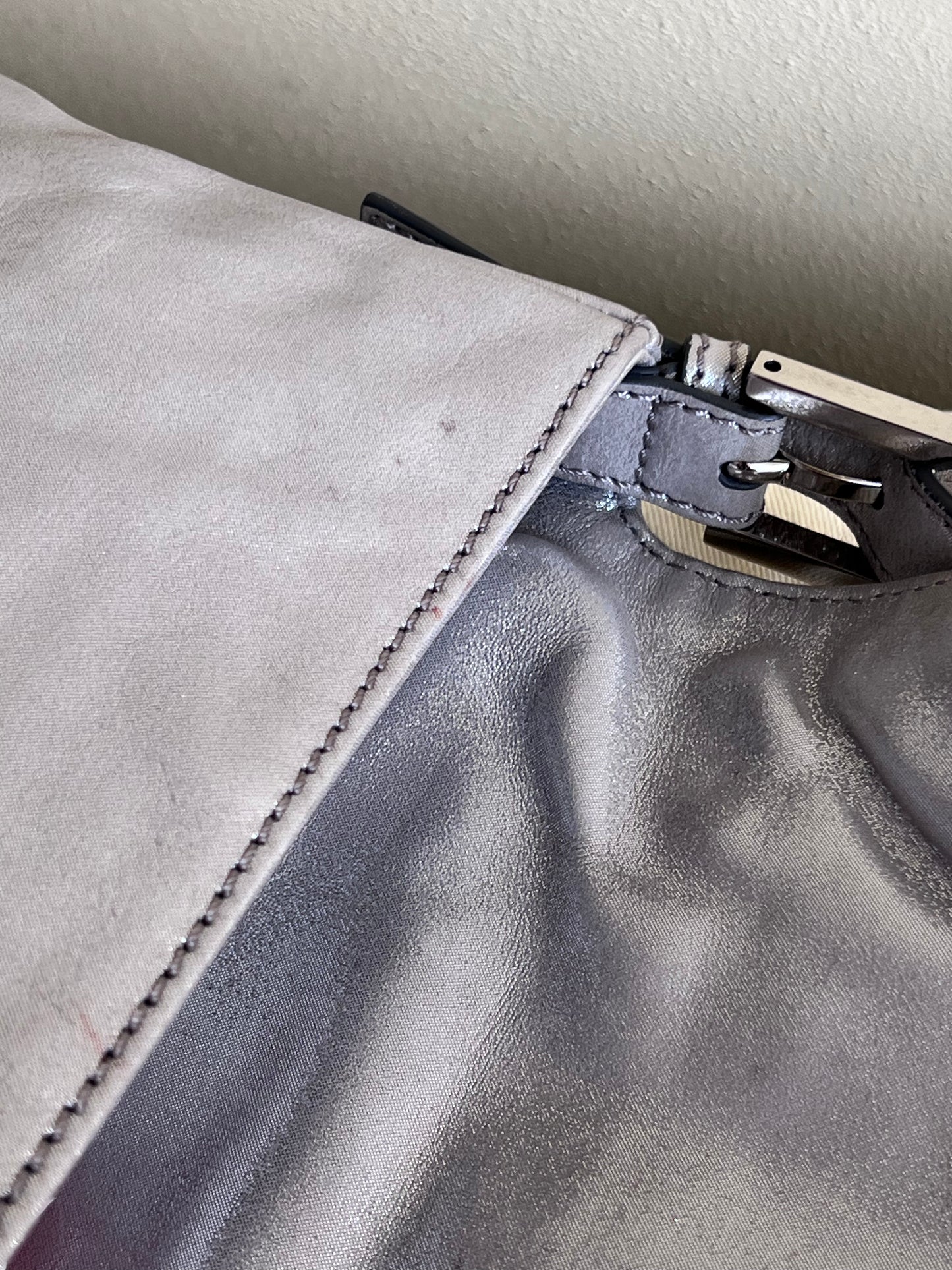 Fendi Baguette Silver leather