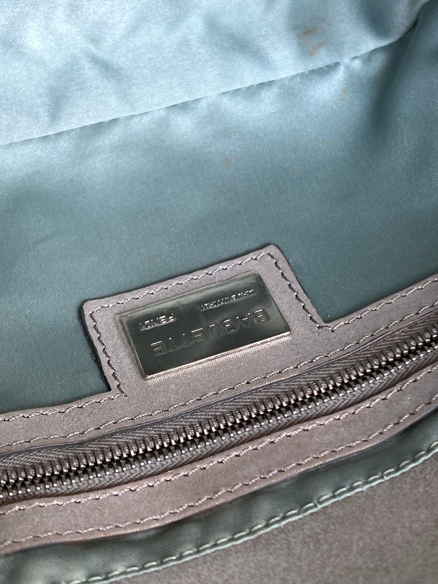 Fendi Baguette Silver leather