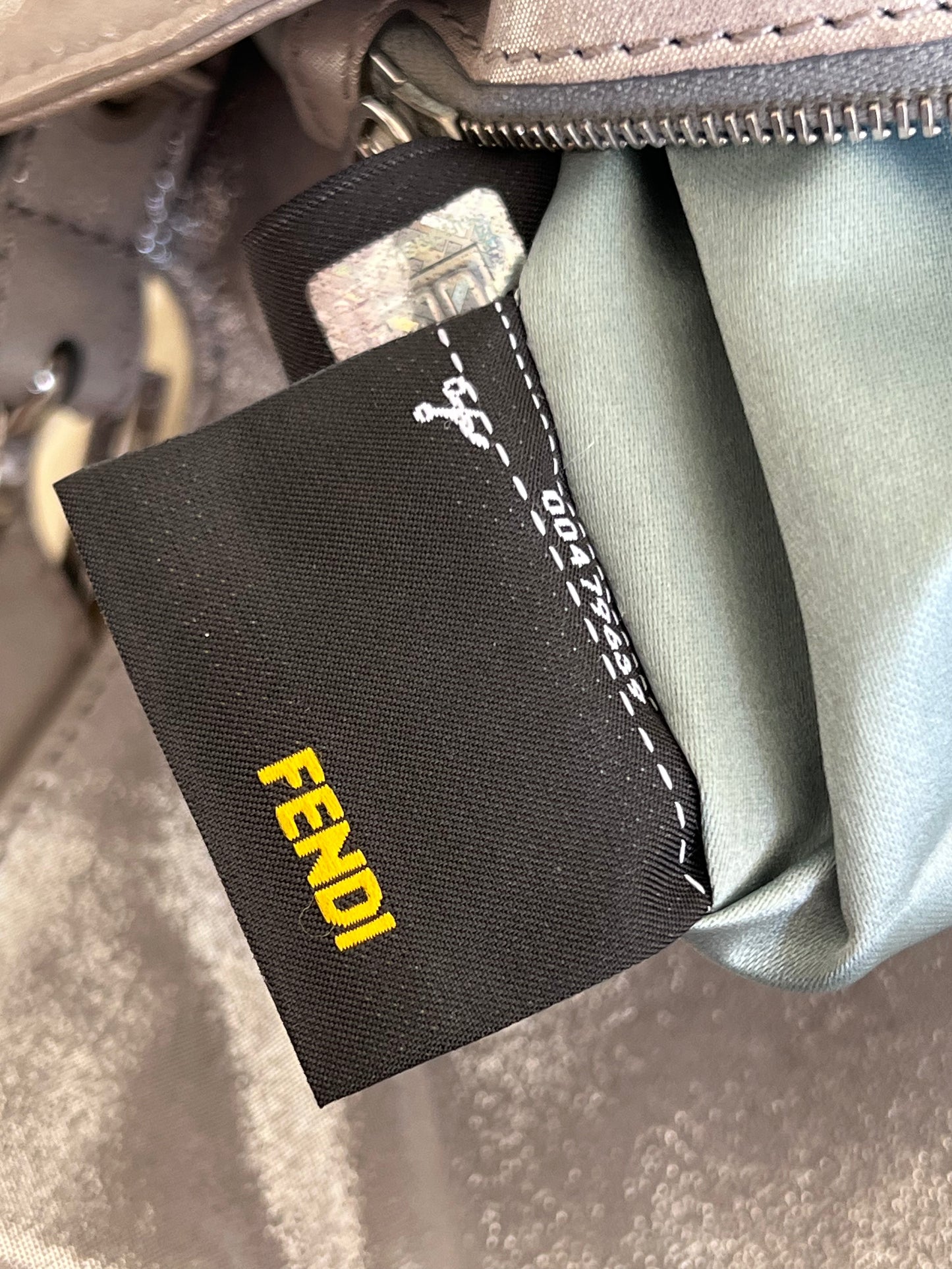 Fendi Baguette Silver leather