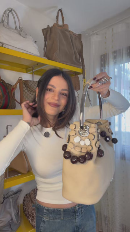 Prada ring handle Bag beige